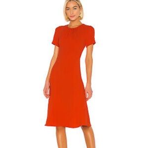 Diane Von Furstenberg Rose cut out orange red dress size 10